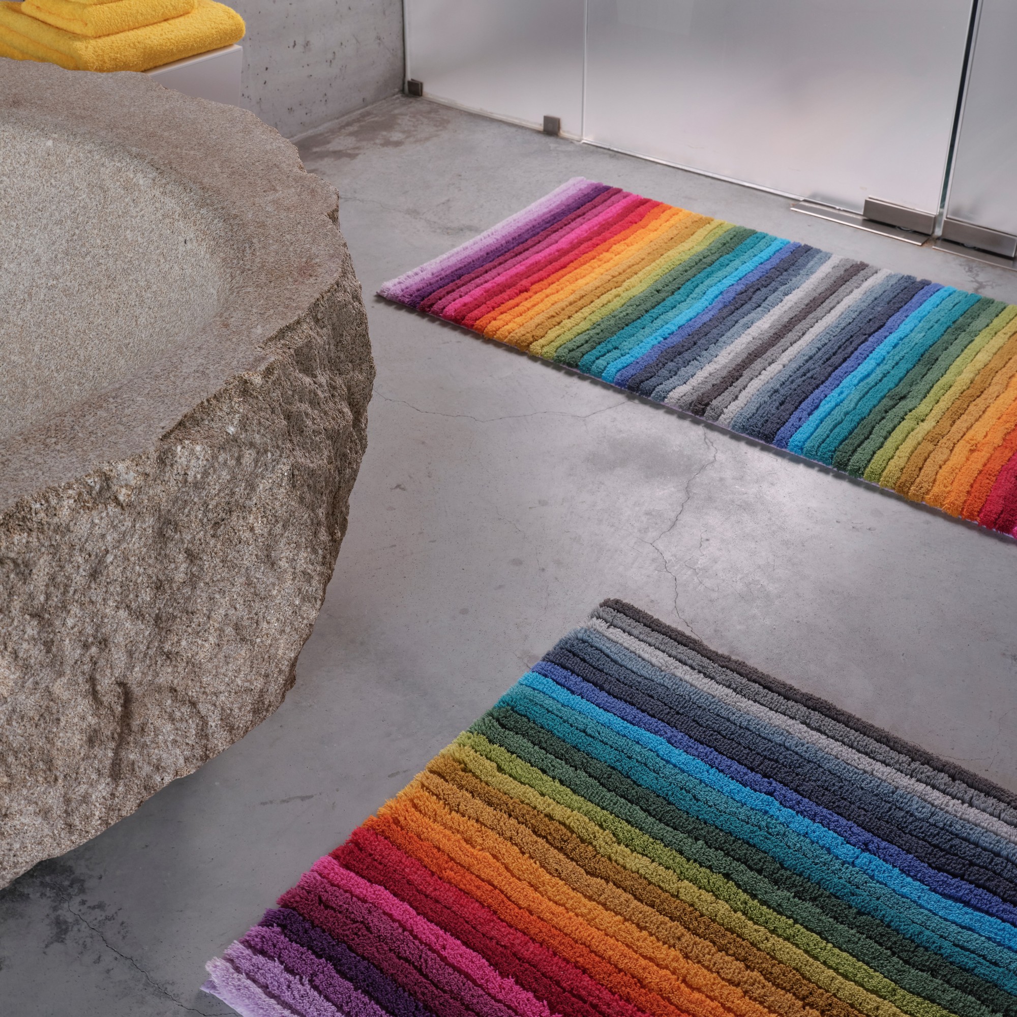 Striped bath shop mat